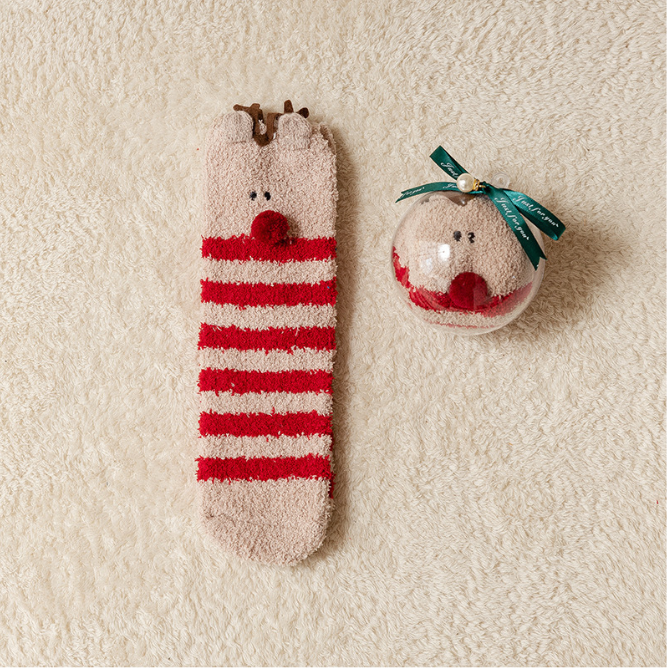 [Christmas Special] [Adult] Red Blitzen Reindeer Pattern Socks