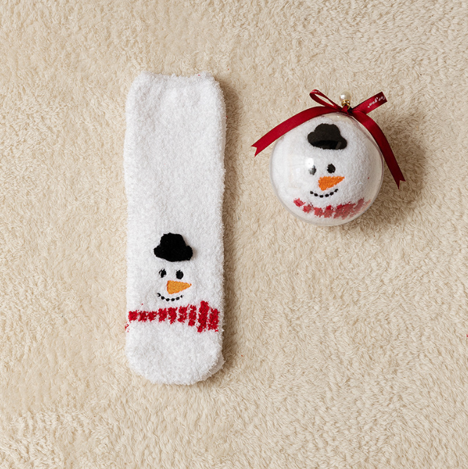 [Christmas Special] [Adult] White Snowman Pattern Socks