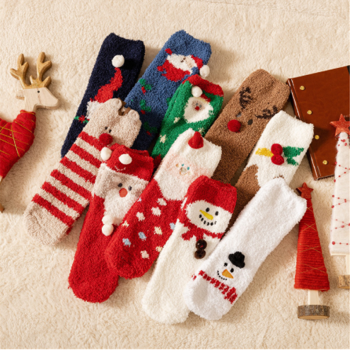 [Christmas Special] [Adult] White Snowman Pattern Socks