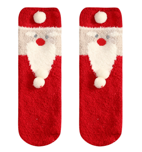 [Christmas Special] [Adult] Red Santa Clause Pattern Socks