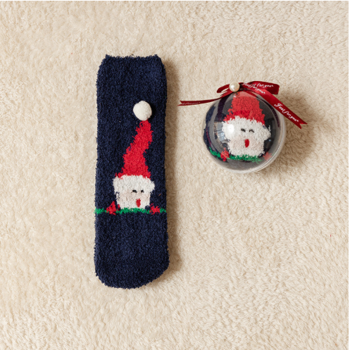 [Christmas Special] [Adult] Blue Long Hat Pattern Socks