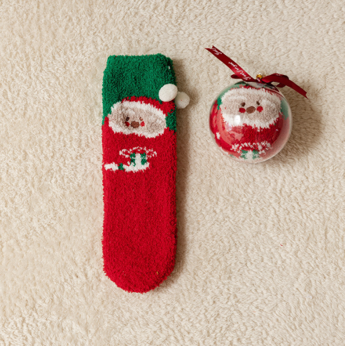 [Christmas Special] [Adult] Red Green Santa Pattern Socks