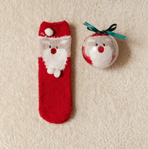 [Christmas Special] [Children] Red Santa Clause Pattern Socks