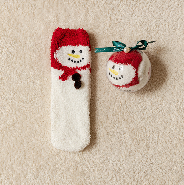 [Christmas Special] [Adult] Scaff Snowman Pattern Socks